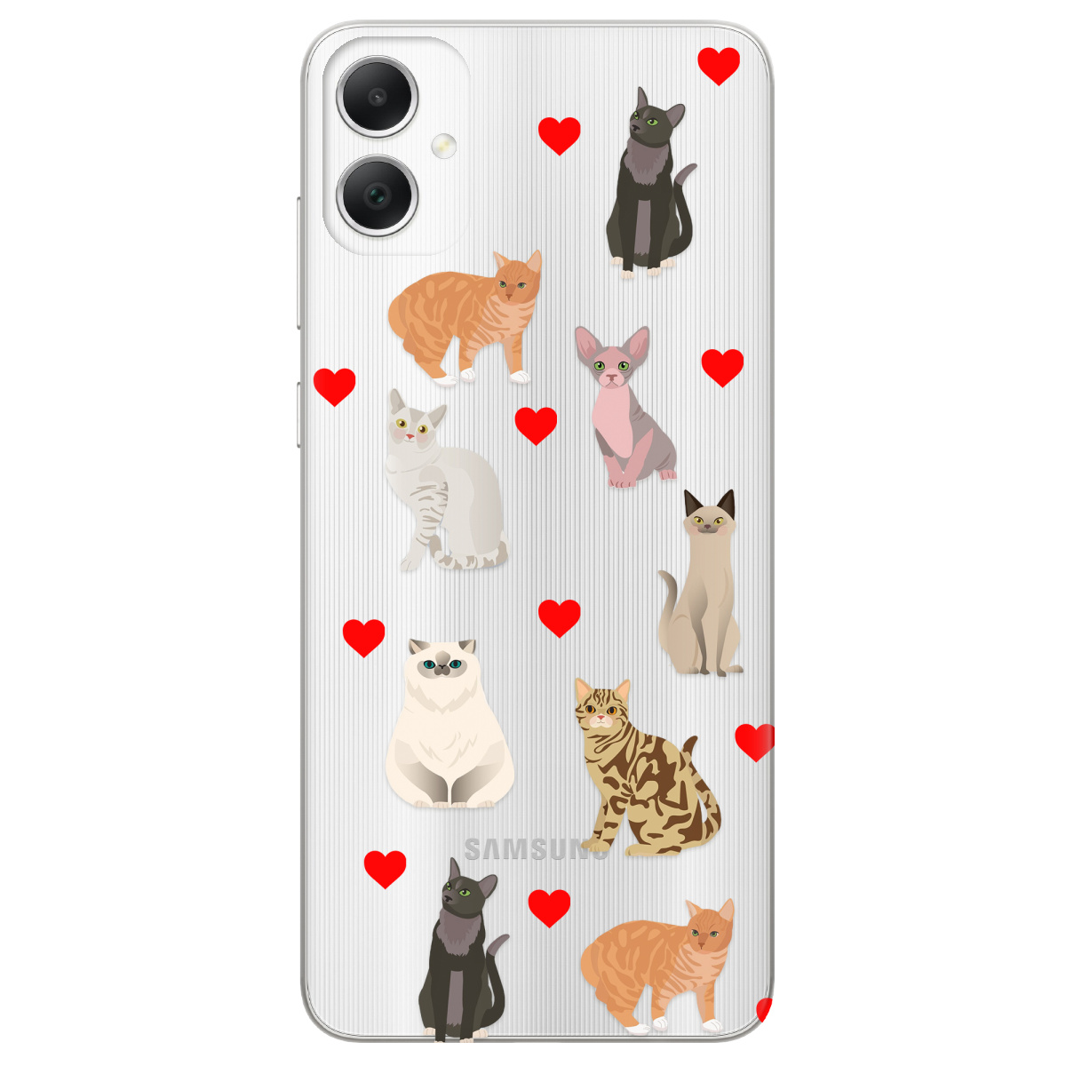 Чохол для Samsung Galaxy A05 Любов у кожному мяу - фото 1 Чохол для Samsung Galaxy A05 Любов у кожному мяу - фото 1 - Чохли для телефонів