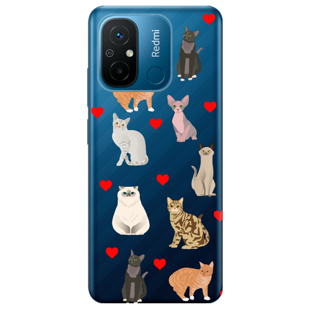 Чехол для Xiaomi Redmi 12C Любов у кожному мяу - фото 1 - Чехлы для телефонов