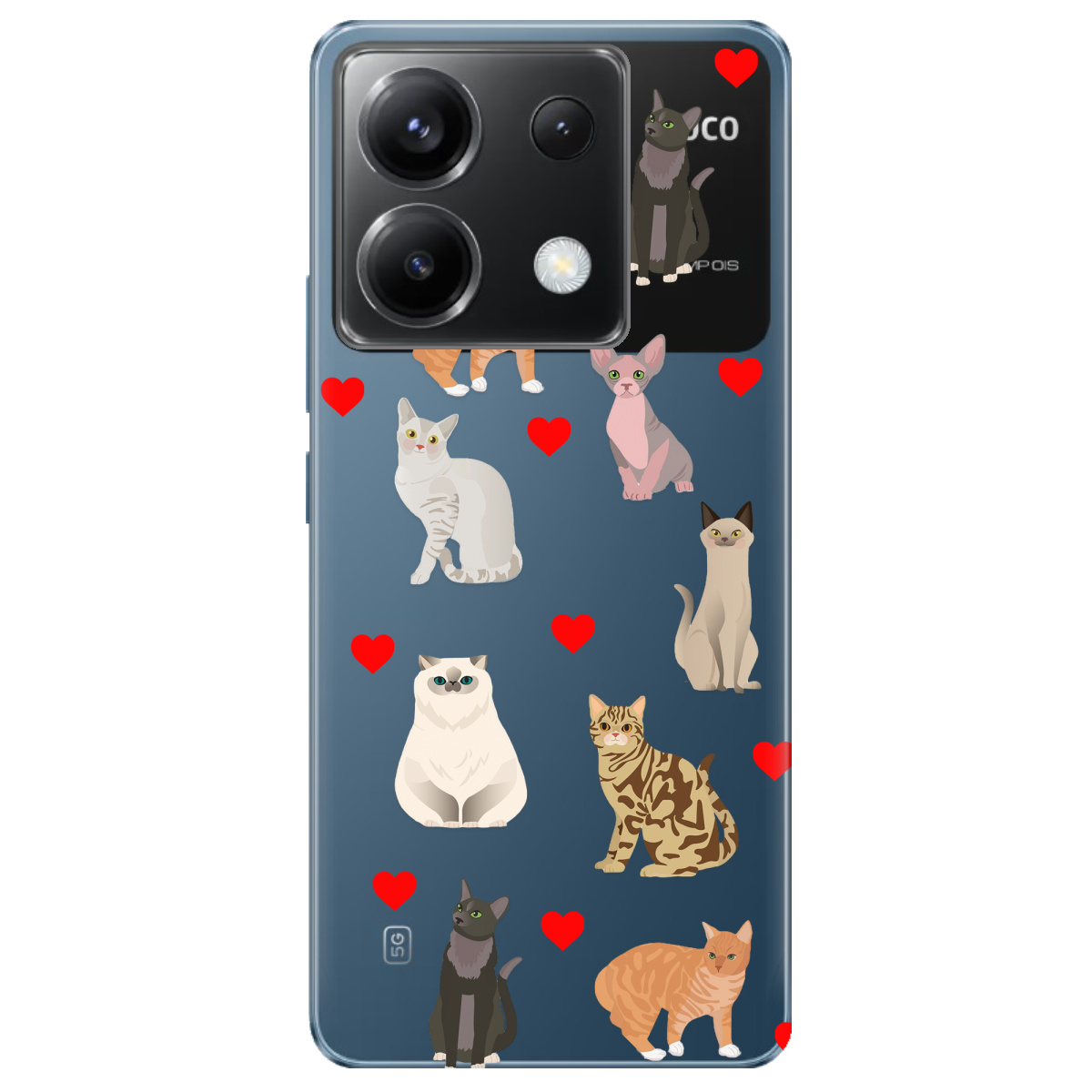 Чохол для Xiaomi Poco X6 Любов у кожному мяу - фото 1 - Чохли для телефонів