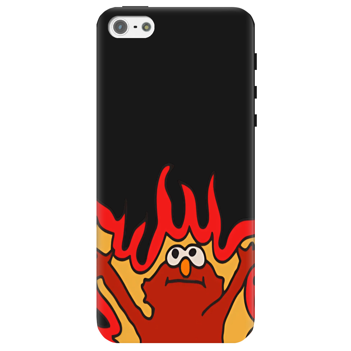 Чехол для Apple iPhone 5 / 5S черный матовый soft touch Хаос у вогні - фото 1 - Чехлы для телефонов