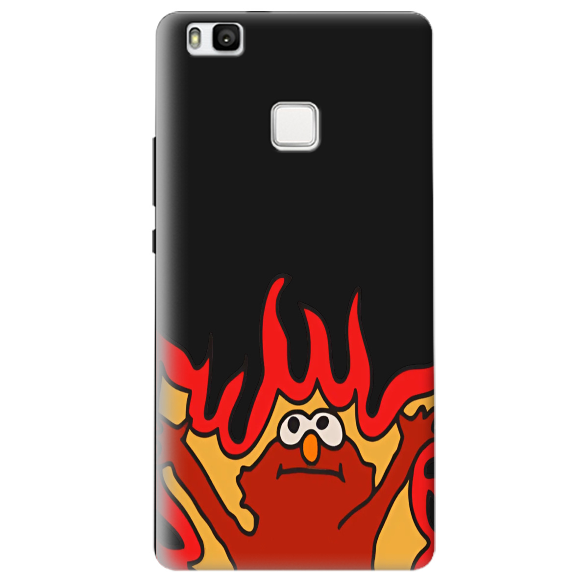 Чехол для Huawei P9 Lite черный матовый soft touch Хаос у вогні - фото 1 - Чехлы для телефонов