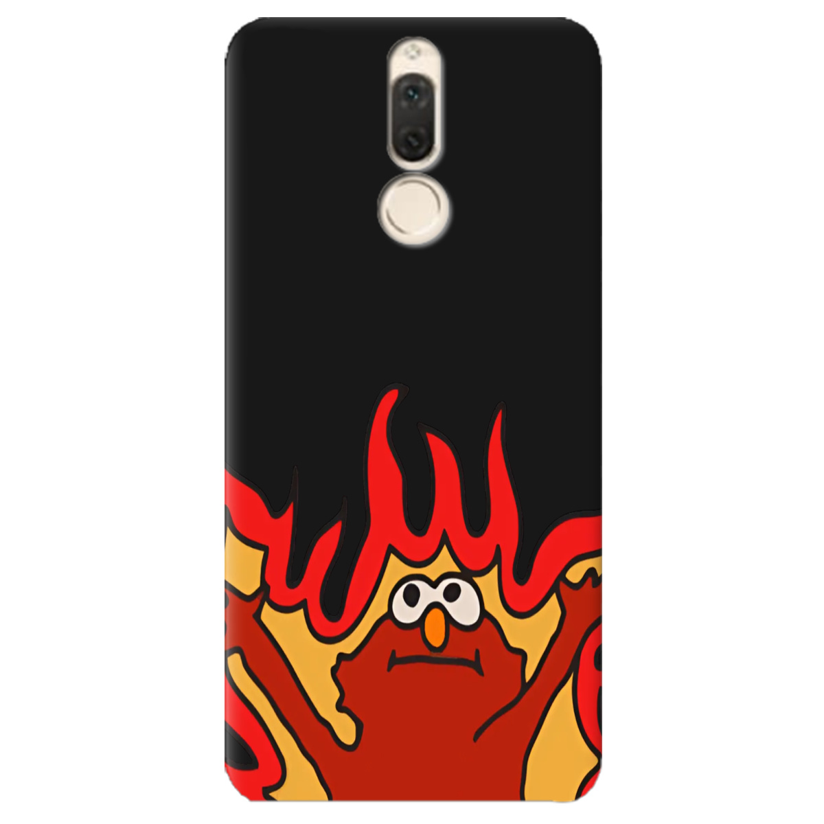 Чохол для Huawei Mate 10 Lite чорний матовий soft touch Хаос у вогні - фото 1 - Чохли для телефонів