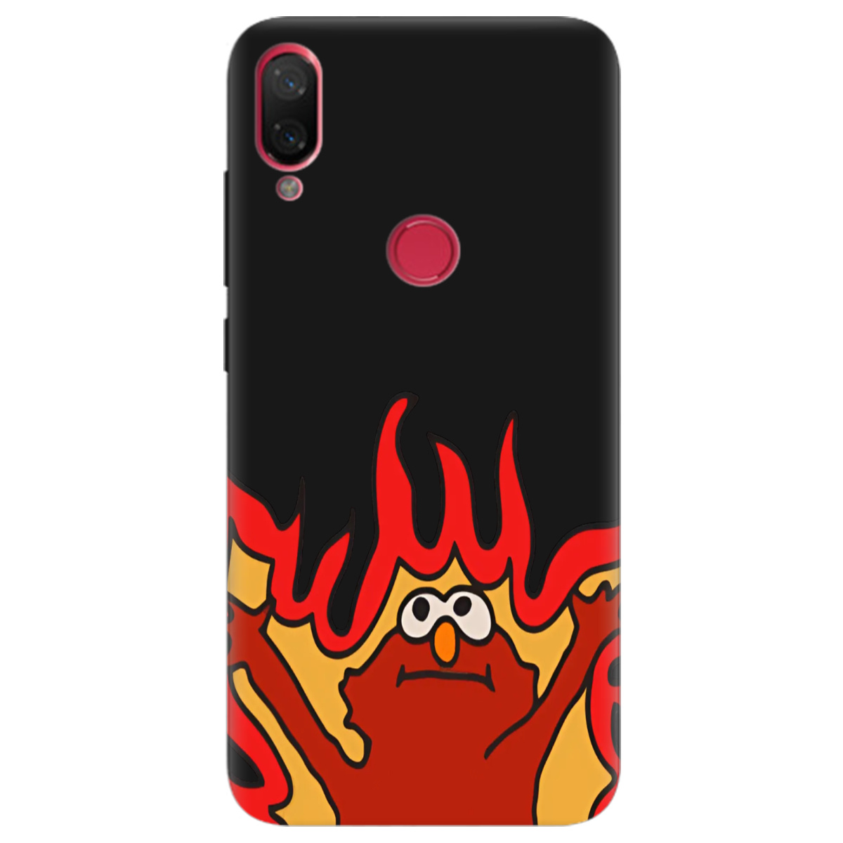 Чохол для Xiaomi Mi Play чорний матовий soft touch Хаос у вогні - фото 1 - Чохли для телефонів