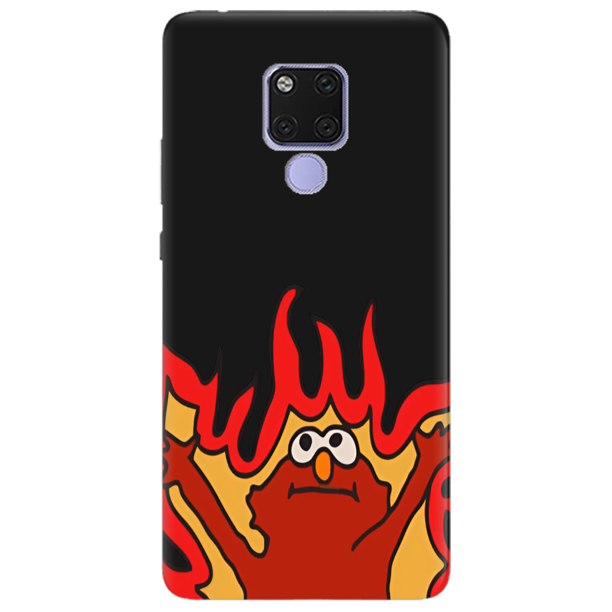 Чехол для Huawei Mate 20 черный матовый soft touch Хаос у вогні - фото 1 - Чехлы для телефонов