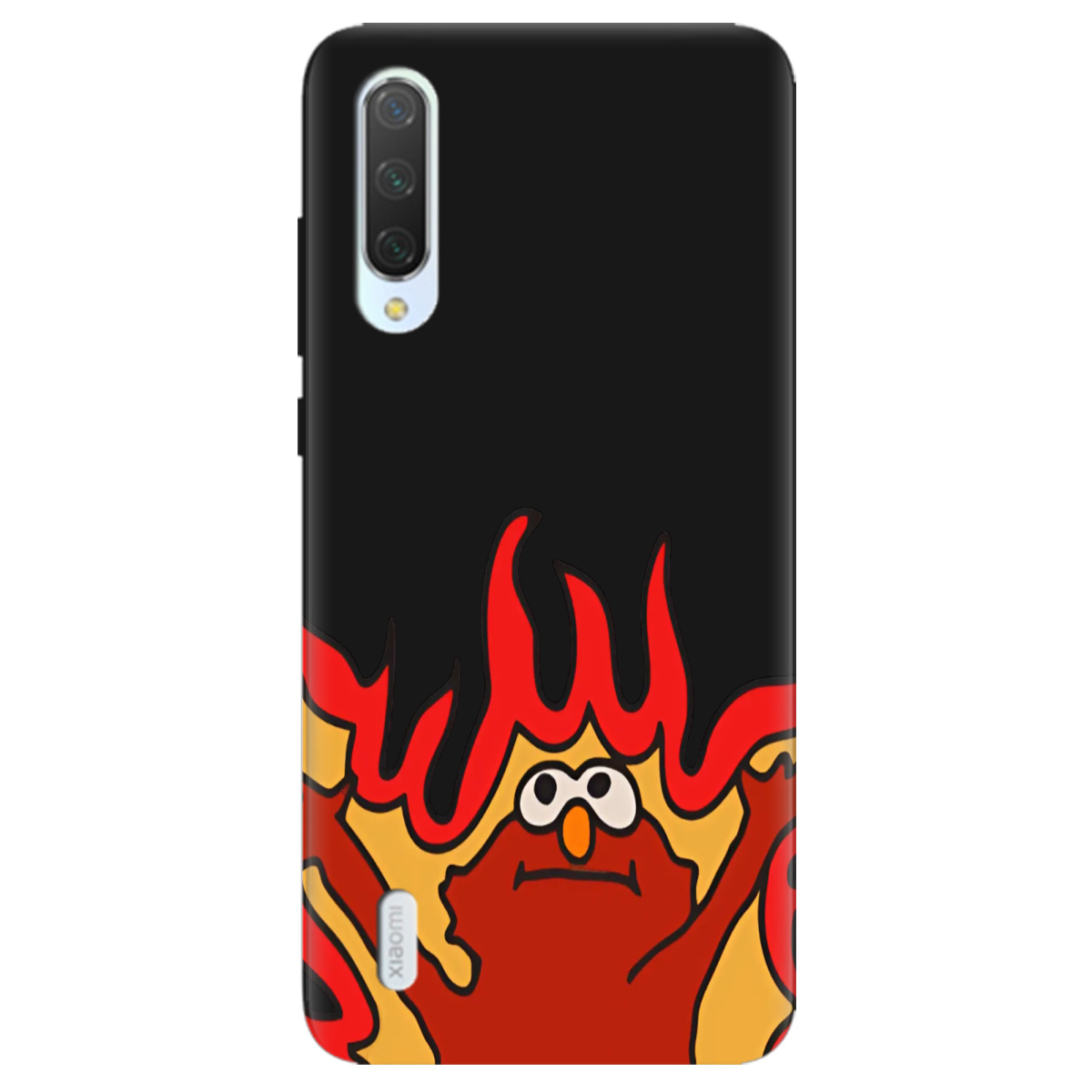 Чехол для Xiaomi Mi 9 Lite черный матовый soft touch Хаос у вогні - фото 1 - Чехлы для телефонов