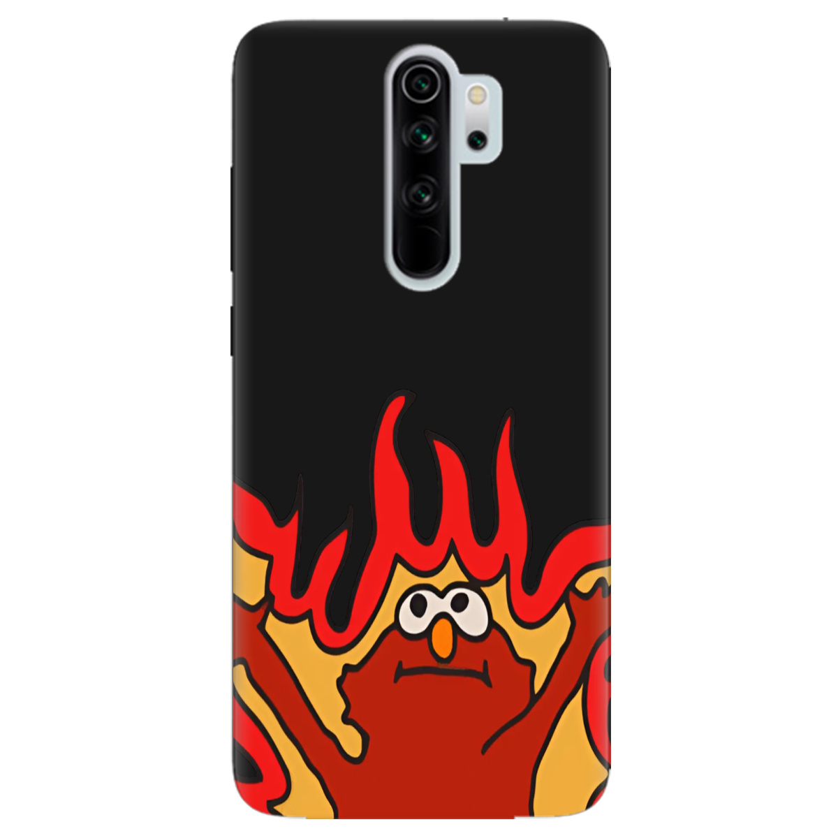 Чохол для Xiaomi Redmi Note 8 Pro чорний матовий soft touch Хаос у вогні - фото 1 - Чохли для телефонів