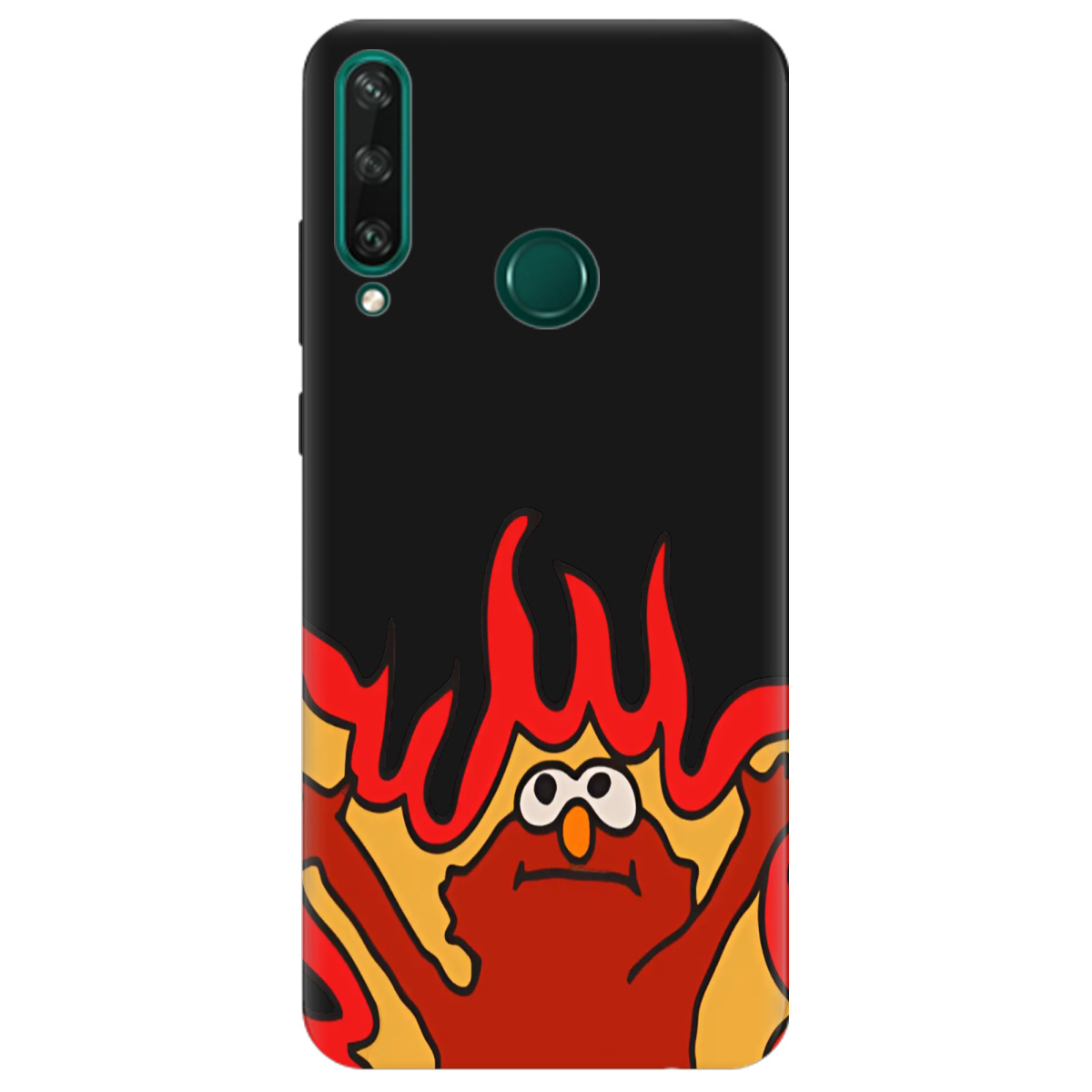 Чехол для Huawei Y6p черный матовый soft touch Хаос у вогні - фото 1 - Чехлы для телефонов