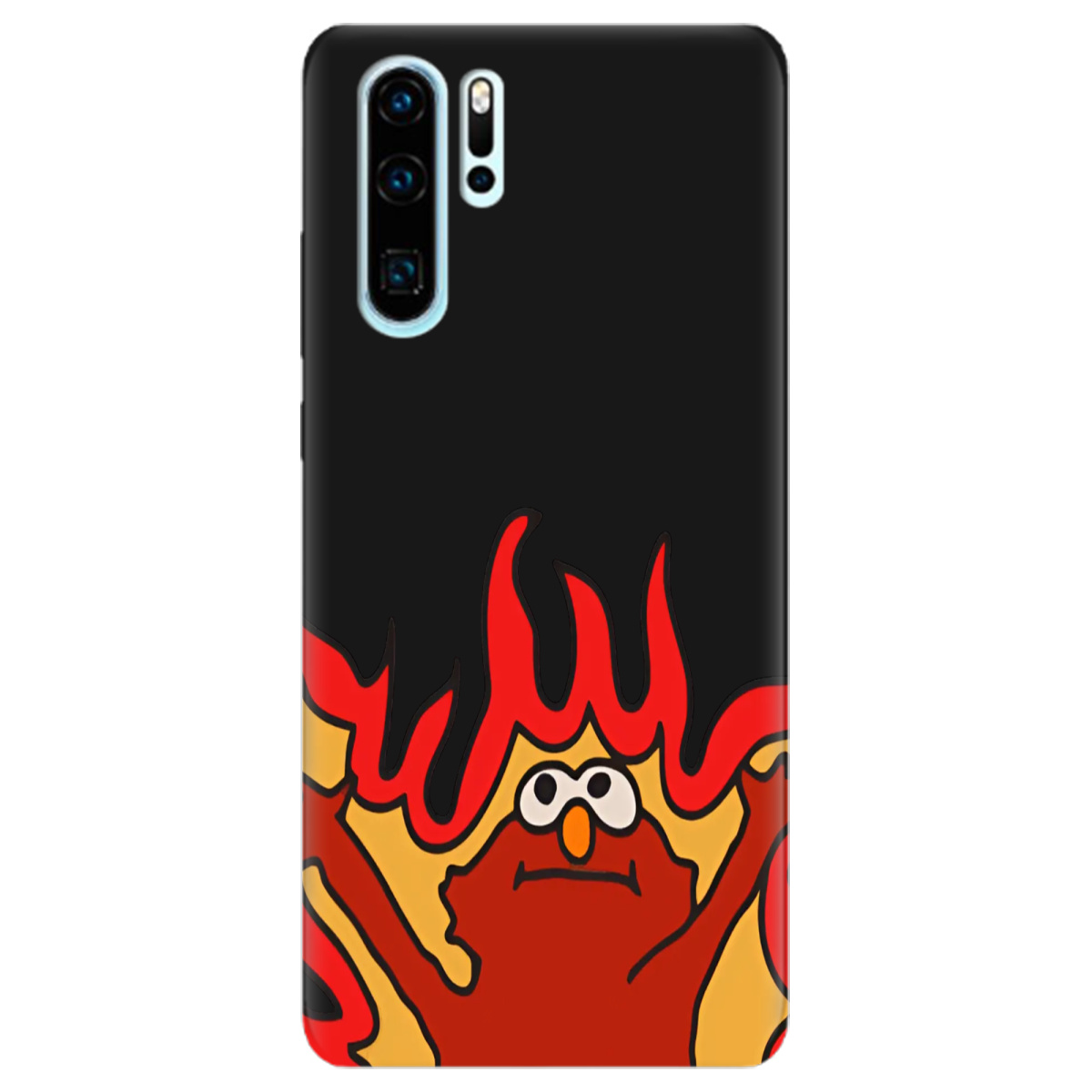 Чохол для Huawei P30 Pro чорний матовий soft touch Хаос у вогні - фото 1 - Чохли для телефонів