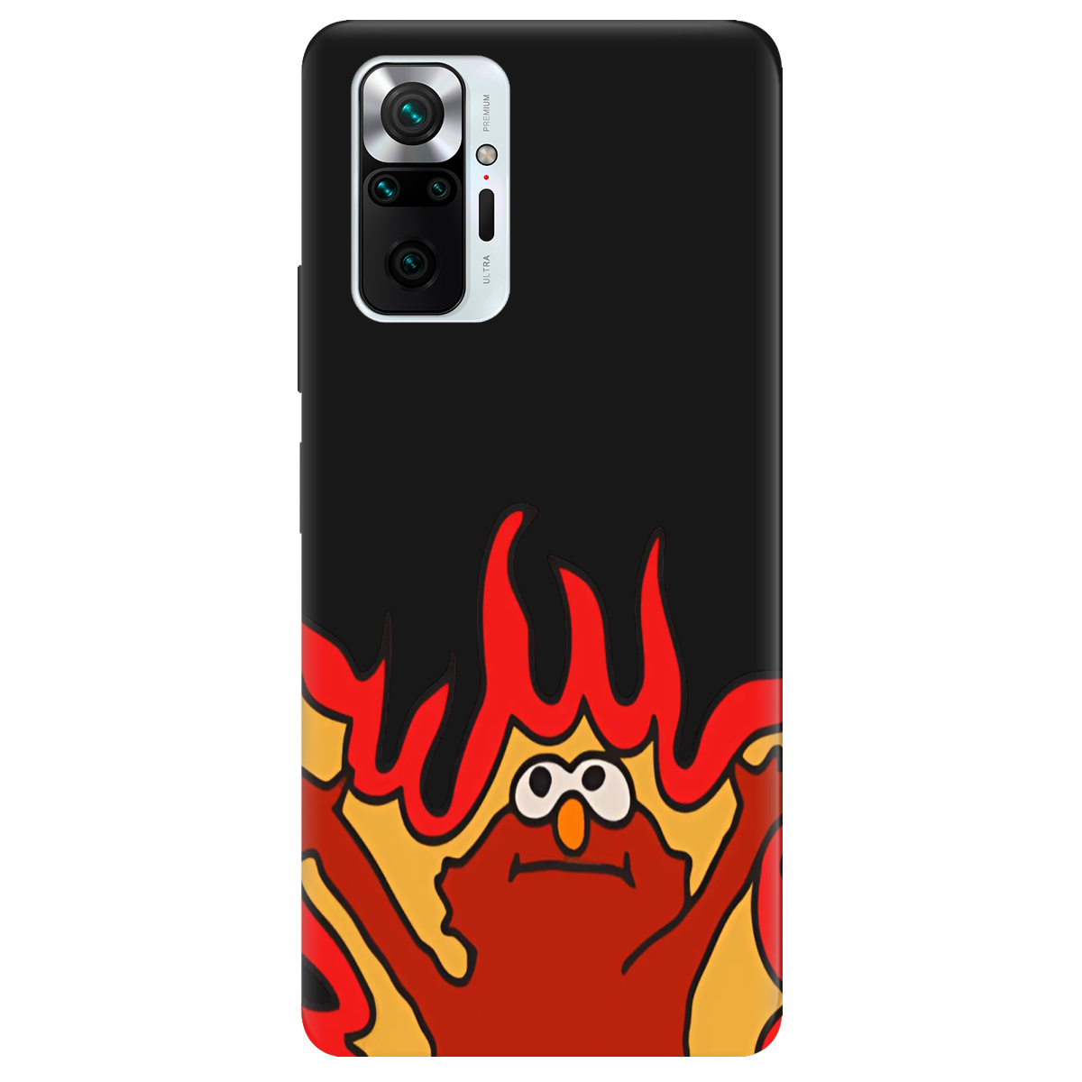 Чехол для Xiaomi Redmi Note 10 Pro черный матовый soft touch Хаос у вогні - фото 1 - Чехлы для телефонов