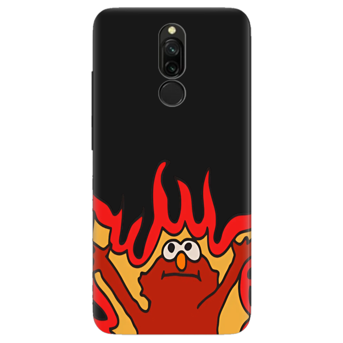 Чехол для Xiaomi Redmi 8 черный матовый soft touch Хаос у вогні - фото 1 - Чехлы для телефонов