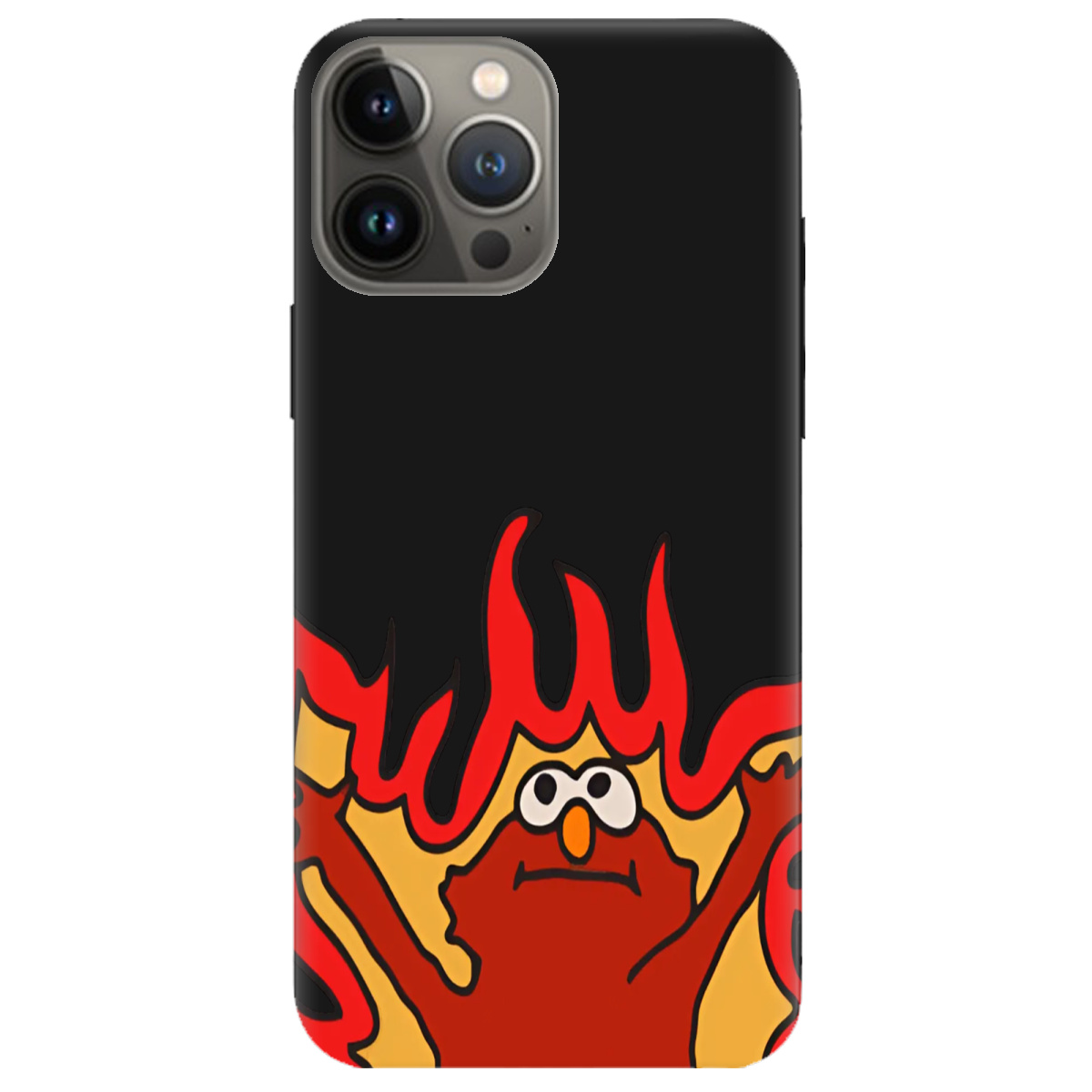 Чохол для Apple iPhone 13 Pro чорний матовий soft touch Хаос у вогні - фото 1 Чохол для Apple iPhone 13 Pro чорний матовий soft touch Хаос у вогні - фото 1 - Чохли для телефонів