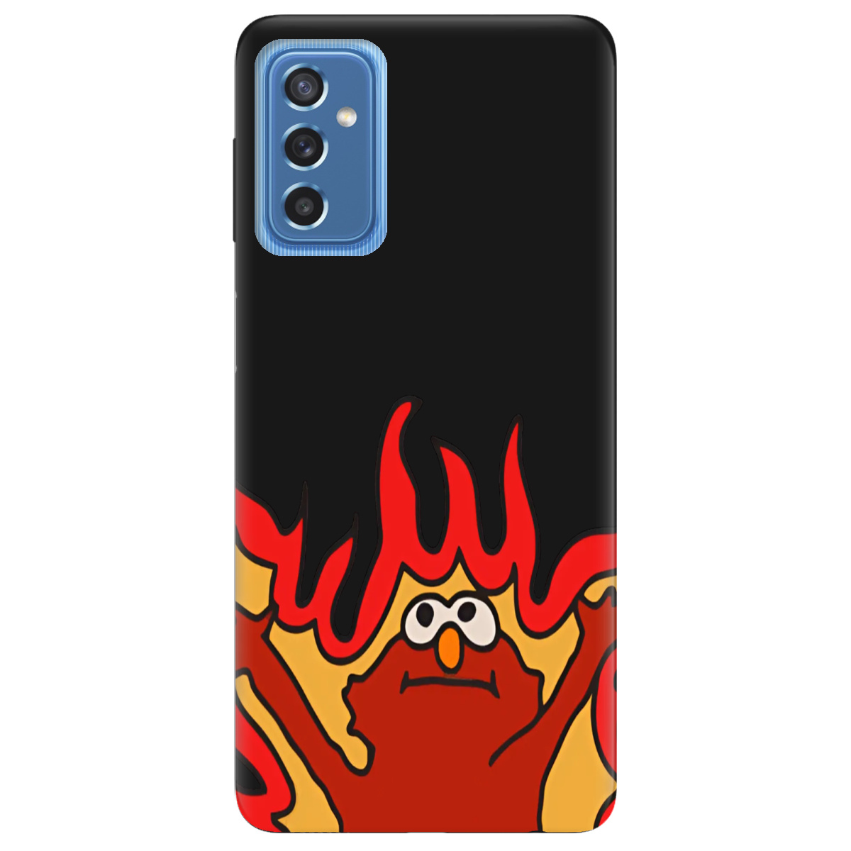 Чехол для Samsung Galaxy M52 черный матовый soft touch Хаос у вогні - фото 1 Чехол для Samsung Galaxy M52 черный матовый soft touch Хаос у вогні - фото 1 - Чехлы для телефонов