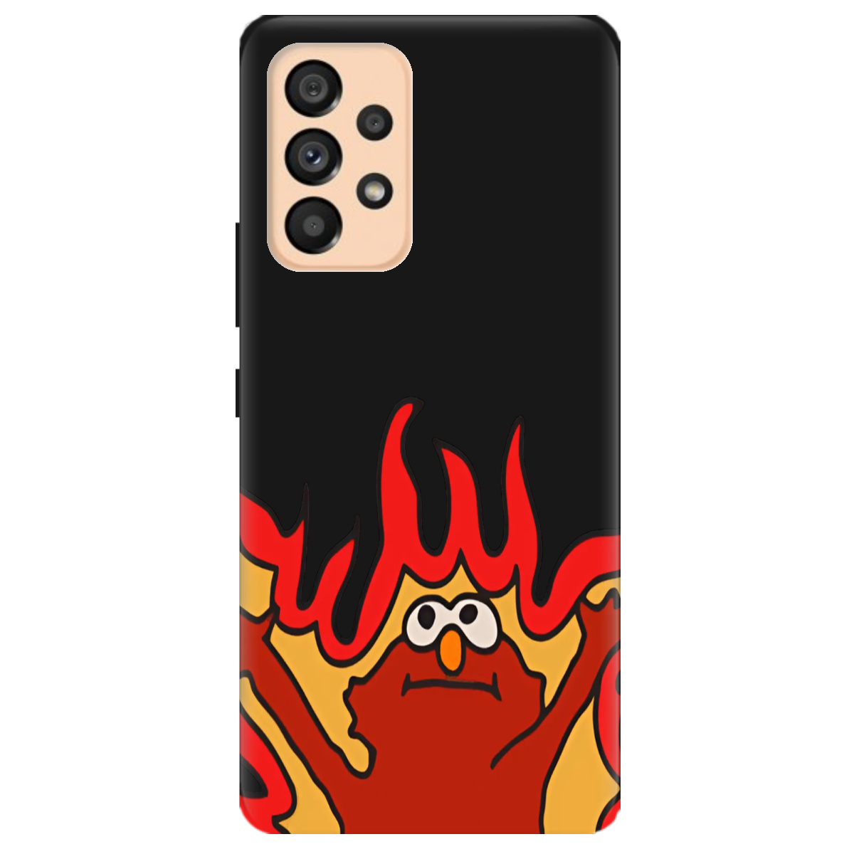 Чохол для Samsung Galaxy A53 чорний матовий soft touch Хаос у вогні - фото 1 - Чохли для телефонів