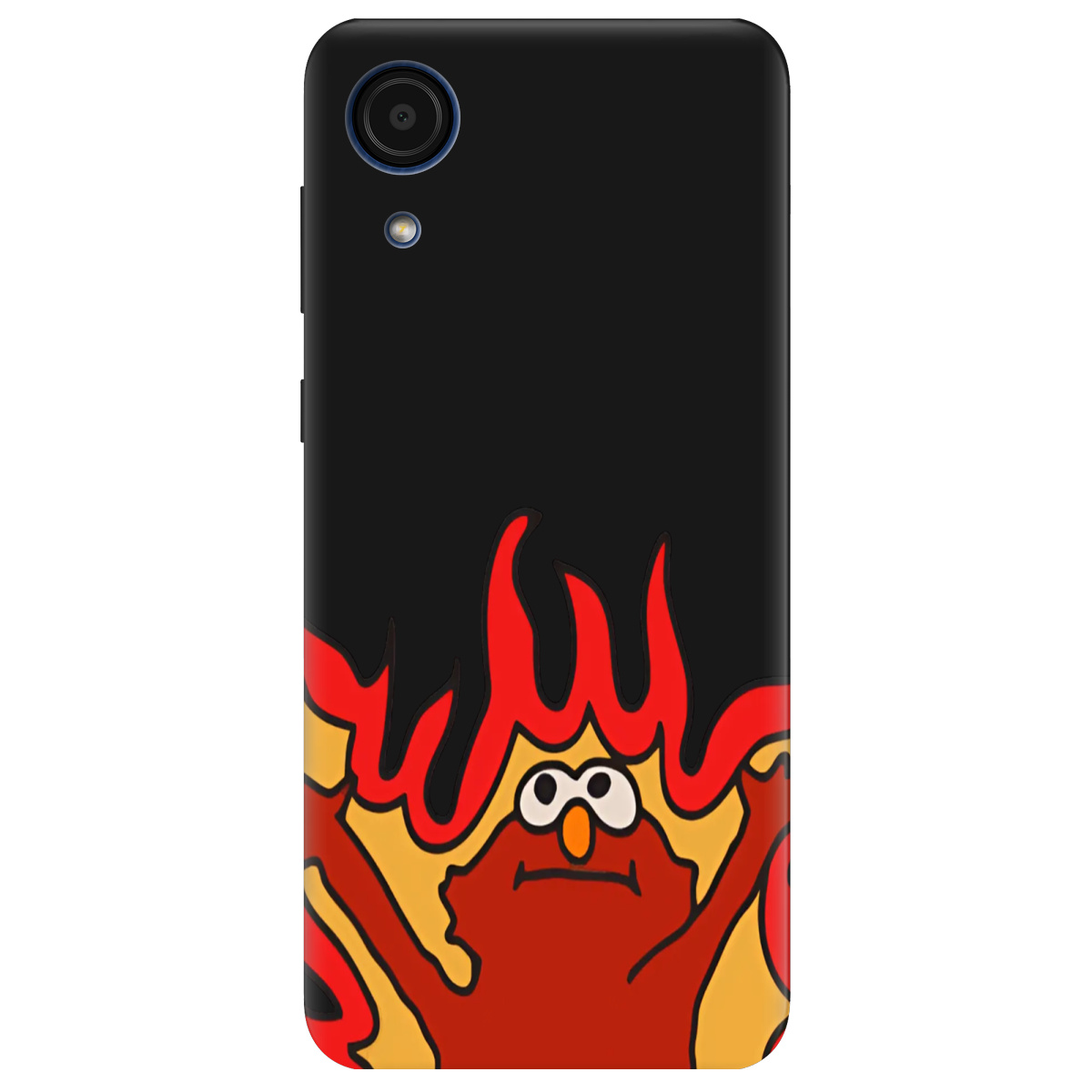 Чехол для Samsung Galaxy А03 Core черный матовый soft touch Хаос у вогні - фото 1 - Чехлы для телефонов
