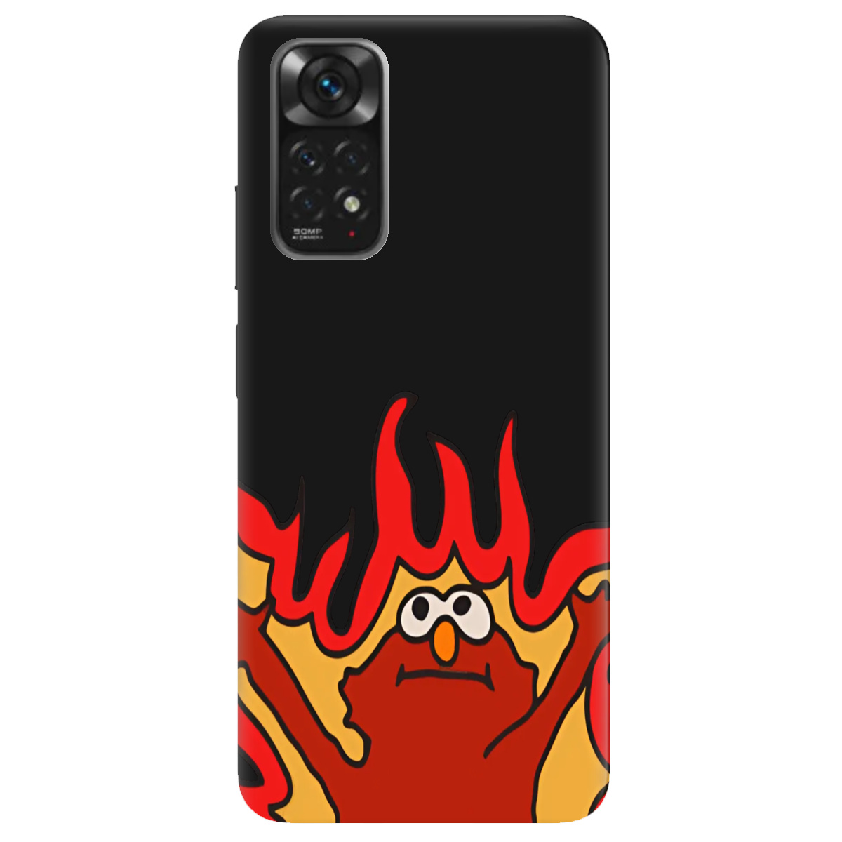 Чехол для Xiaomi Redmi Note 11s черный матовый soft touch Хаос у вогні - фото 1 - Чехлы для телефонов