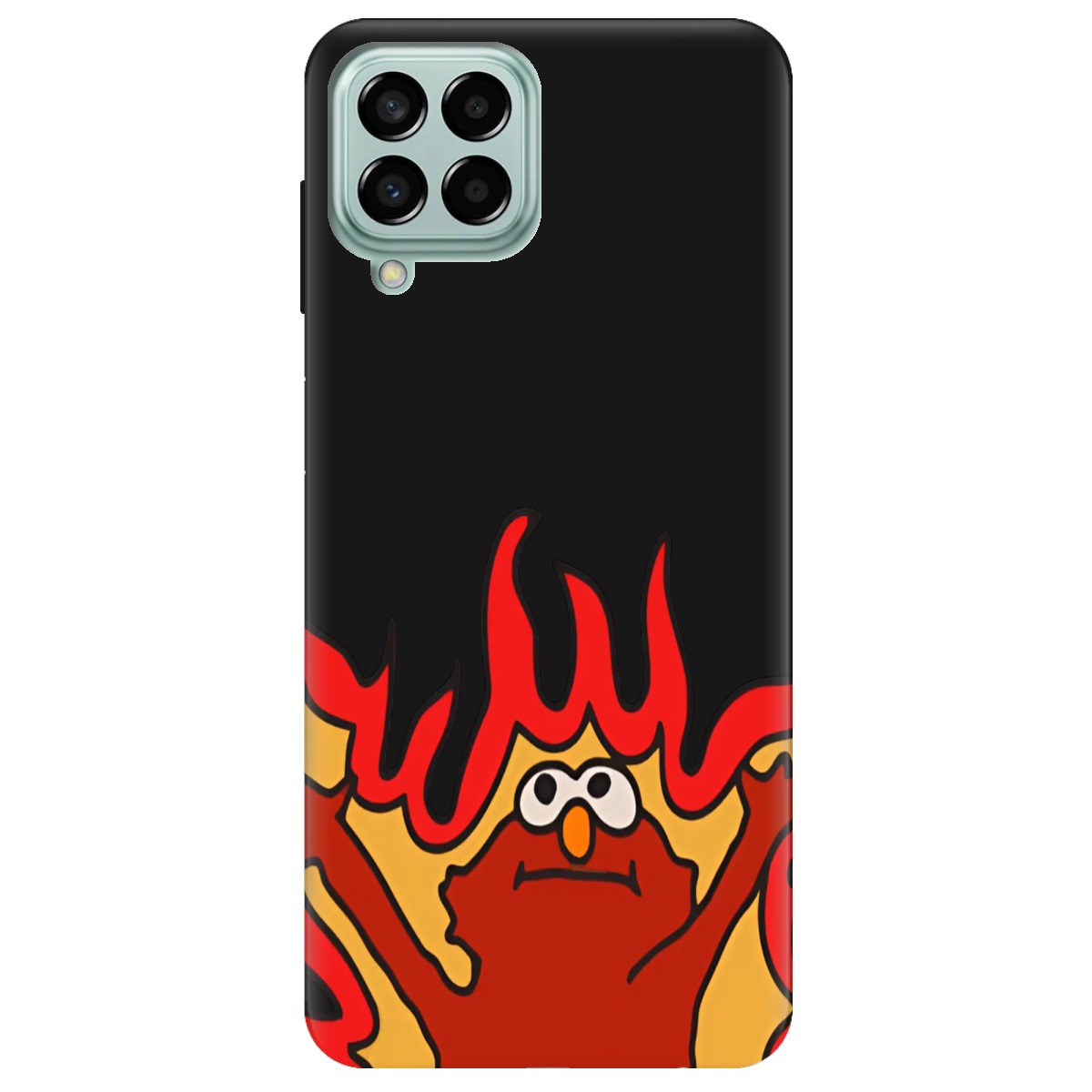 Чохол для Samsung Galaxy M33 5G чорний матовий soft touch Хаос у вогні - фото 1 - Чохли для телефонів
