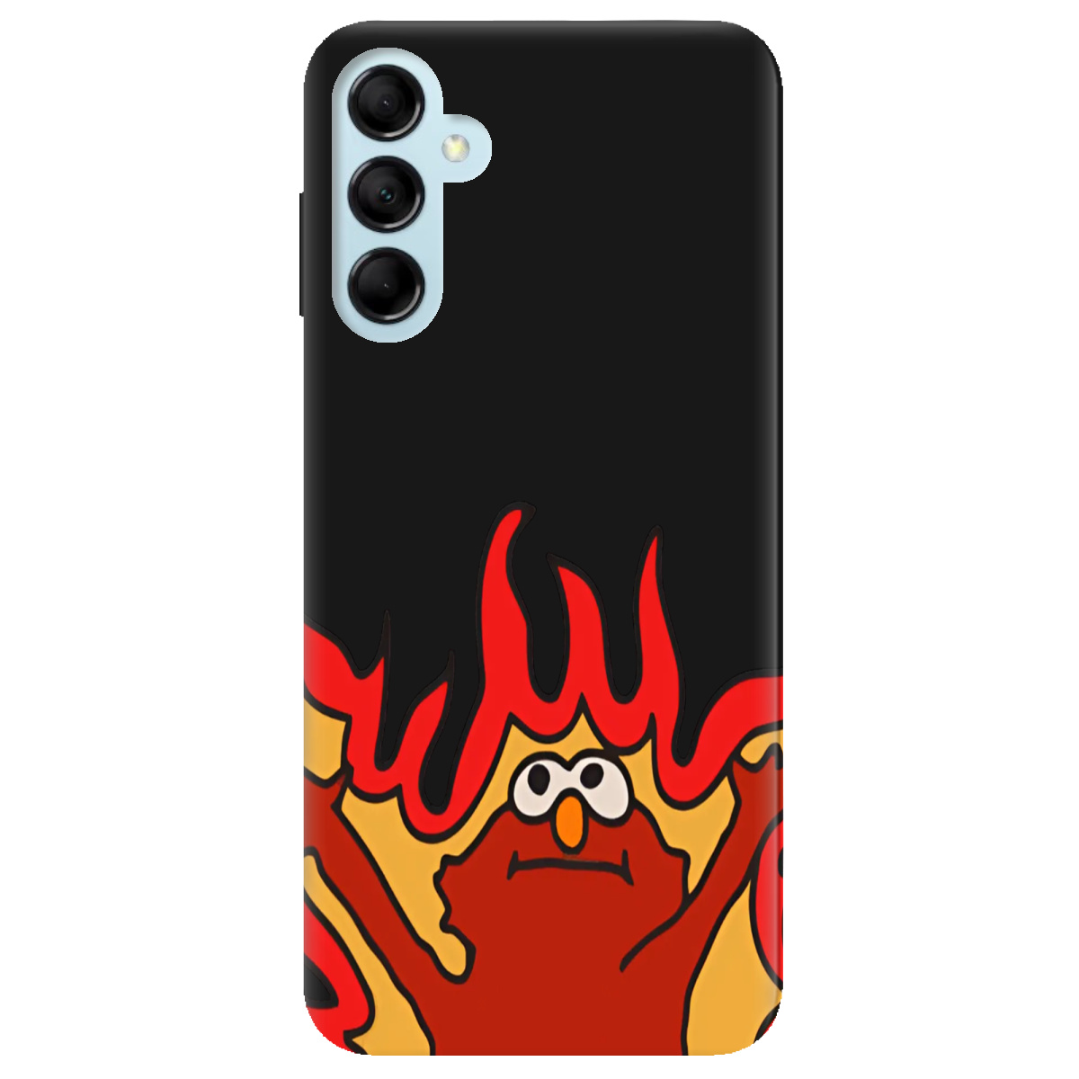 Чохол для Samsung Galaxy M14 5G чорний матовий soft touch Хаос у вогні - фото 1 - Чохли для телефонів