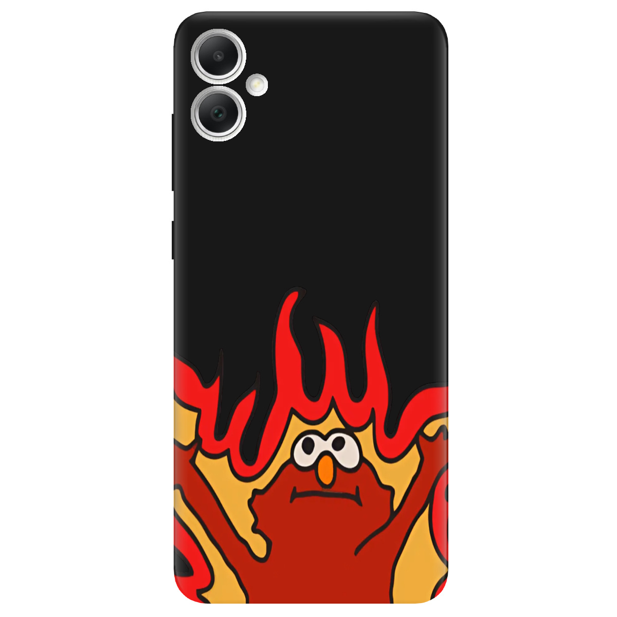 Чехол для Samsung Galaxy A05 черный матовый soft touch Хаос у вогні - фото 1 - Чехлы для телефонов