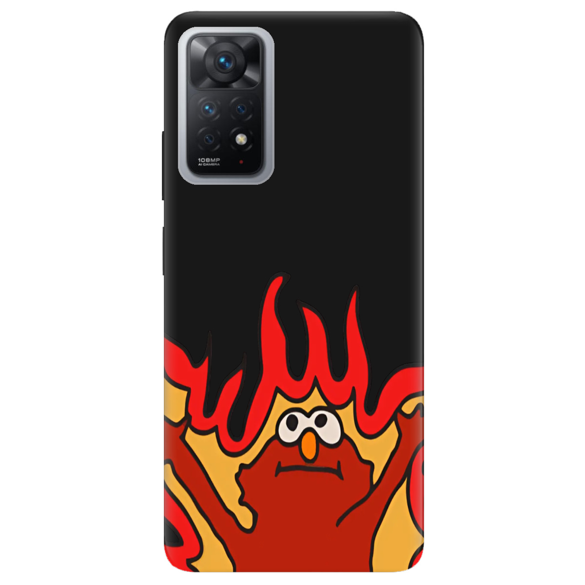 Чехол для Xiaomi Redmi Note 12 Pro 4G черный матовый soft touch Хаос у вогні - фото 1 - Чехлы для телефонов