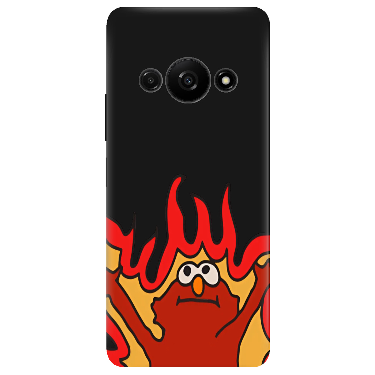 Чехол для Xiaomi Redmi A3 черный матовый soft touch Хаос у вогні - фото 1 Чехол для Xiaomi Redmi A3 черный матовый soft touch Хаос у вогні - фото 1 - Чехлы для телефонов