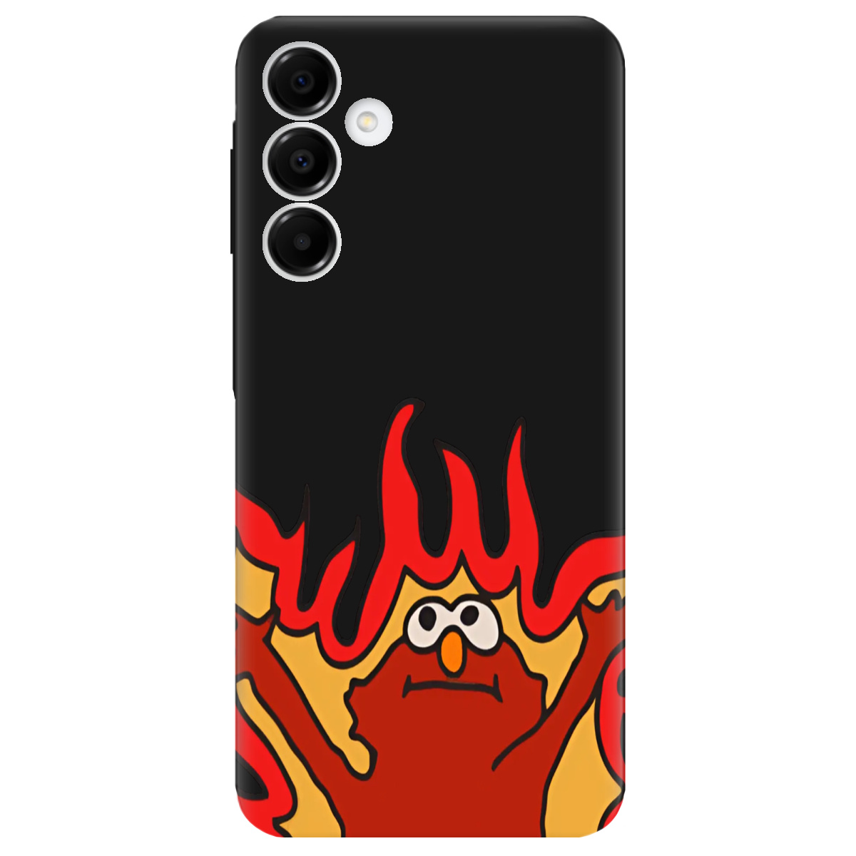 Чохол для Samsung Galaxy A16 чорний матовий soft touch Хаос у вогні - фото 1 - Чохли для телефонів