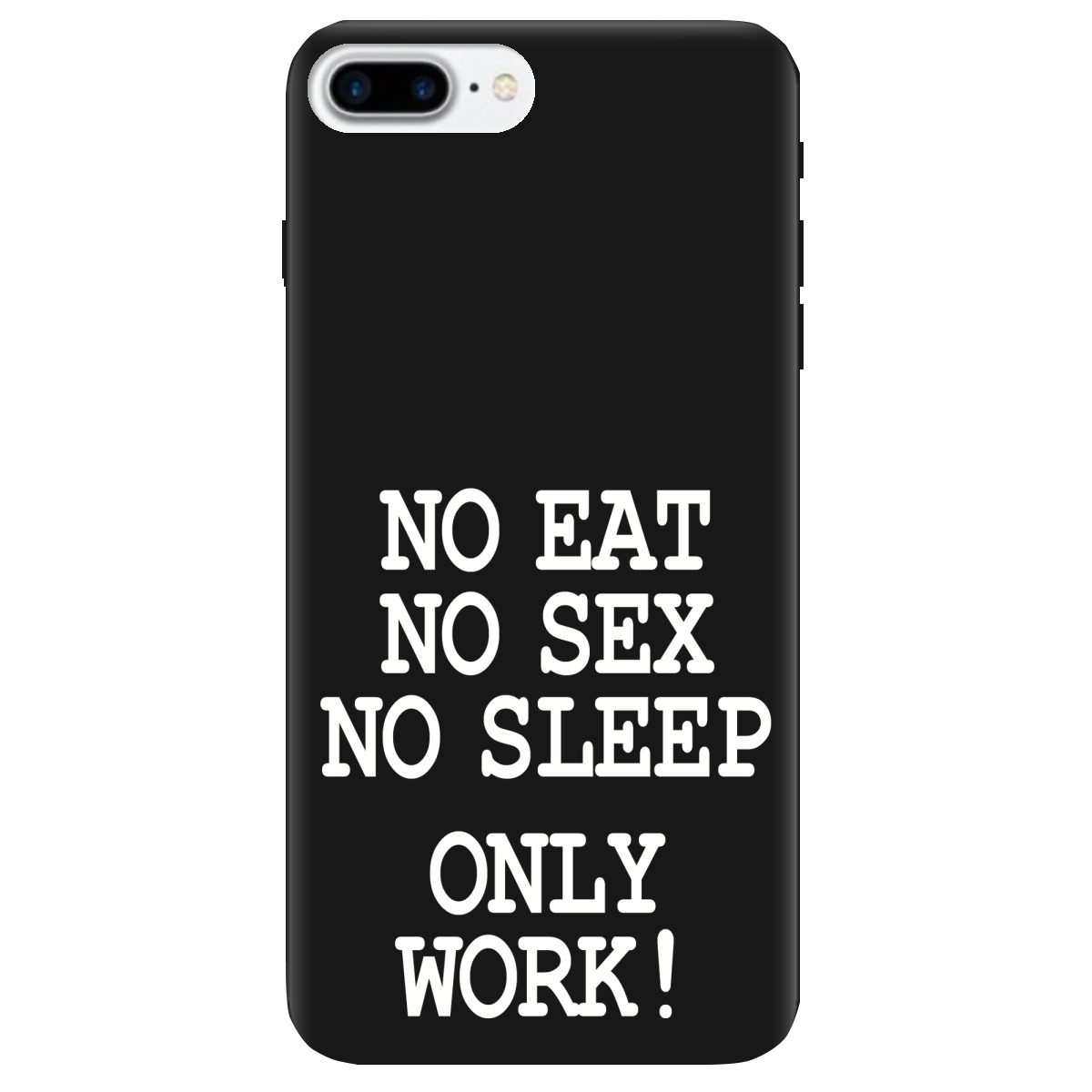 Чохол для Apple iPhone 7 Plus чорний матовий soft touch Work only - фото 1 - Чохли для телефонів