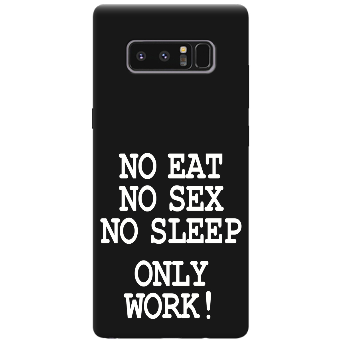 Чехол для Samsung Galaxy Note 8 черный матовый soft touch Work only - фото 1 - Чехлы для телефонов