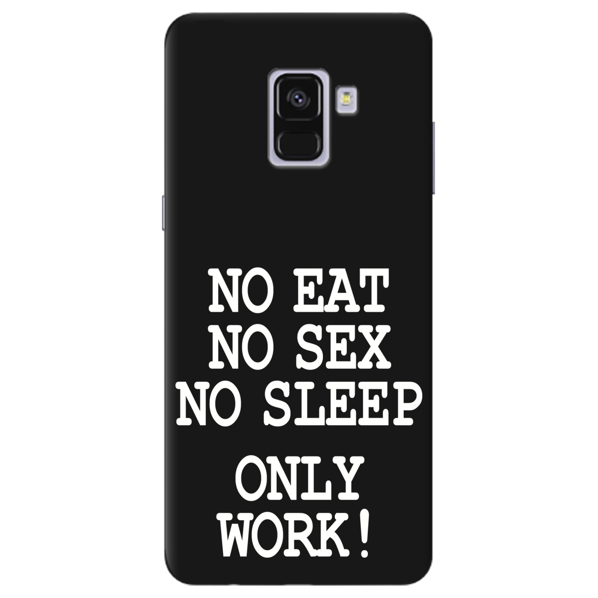 Чохол для Samsung Galaxy A8 2018 чорний матовий soft touch Work only - фото 1 - Чохли для телефонів