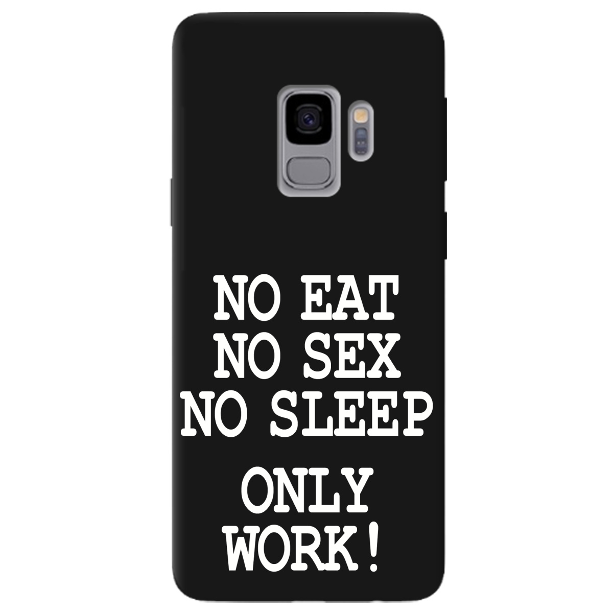 Чехол для Samsung Galaxy S9 черный матовый soft touch Work only - фото 1 - Чехлы для телефонов