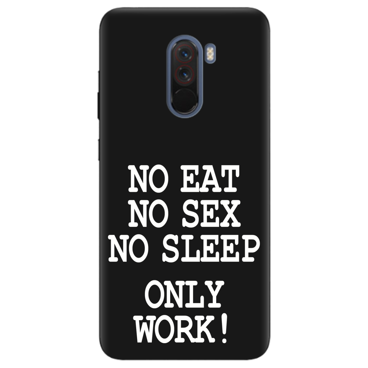 Чехол для Xiaomi Pocophone F1 черный матовый soft touch Work only - фото 1 - Чехлы для телефонов