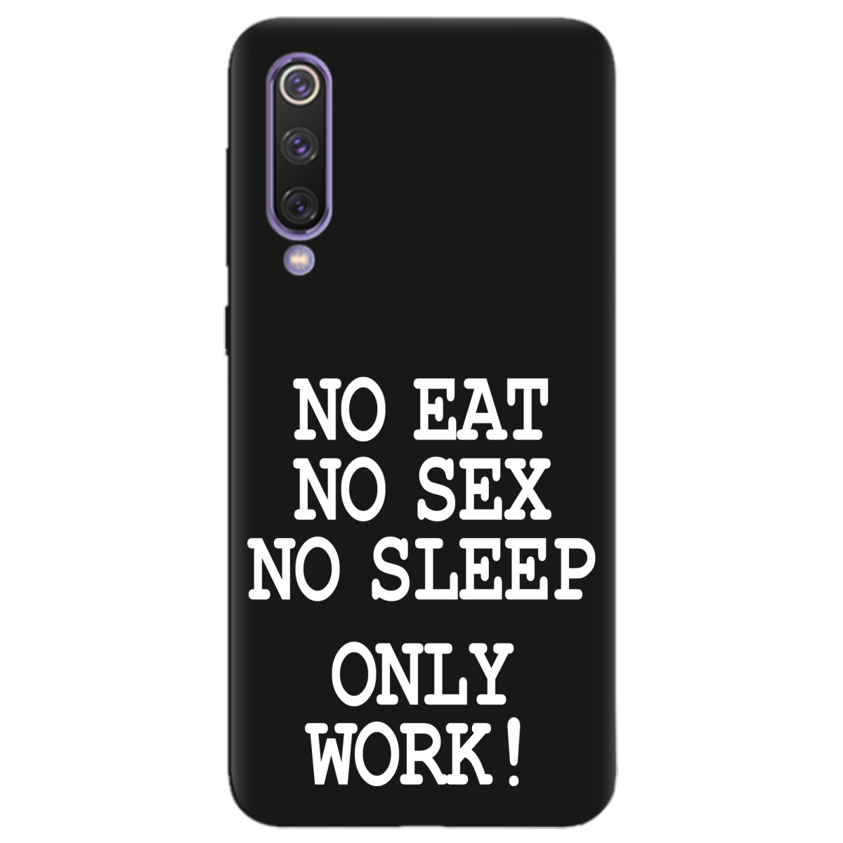 Чехол для Xiaomi Mi 9 SE черный матовый soft touch Work only - фото 1 - Чехлы для телефонов