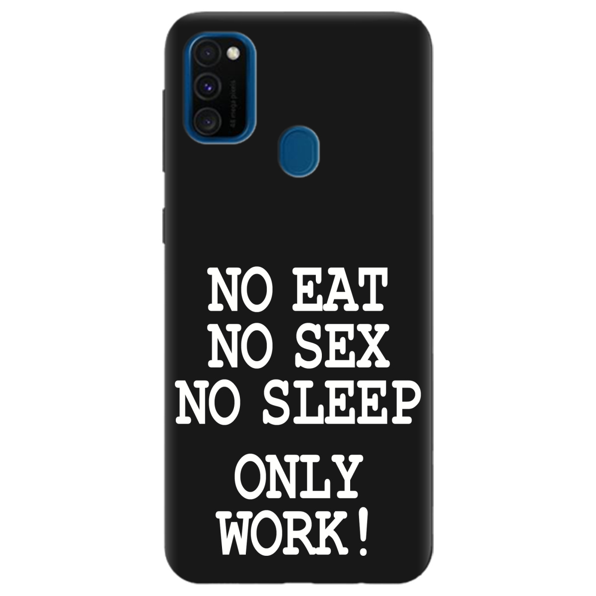 Чехол для Samsung Galaxy M30s черный матовый soft touch Work only - фото 1 - Чехлы для телефонов