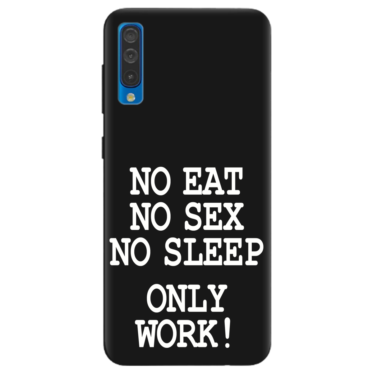 Чехол для Samsung Galaxy A30s черный матовый soft touch Work only - фото 1 - Чехлы для телефонов