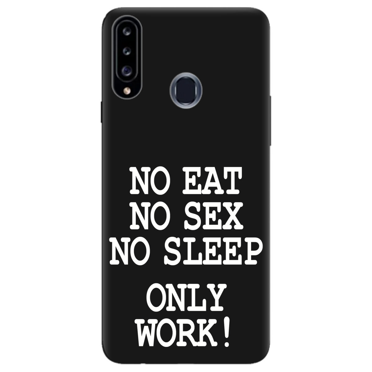 Чехол для Samsung Galaxy A20s черный матовый soft touch Work only - фото 1 - Чехлы для телефонов