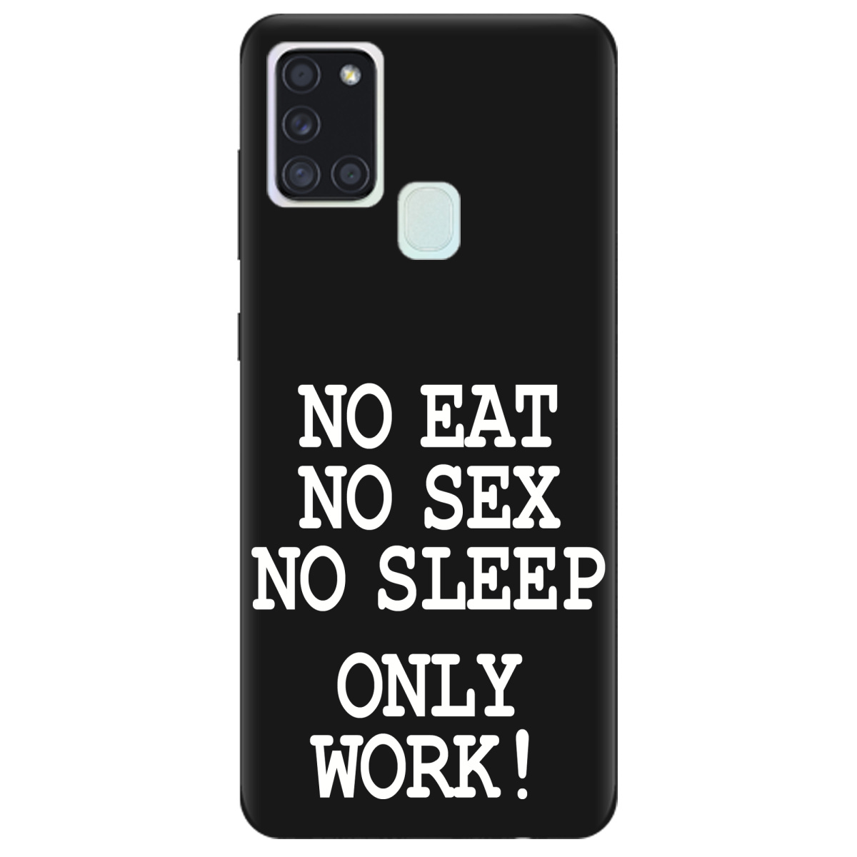 Чохол для Samsung Galaxy A21s чорний матовий soft touch Work only - фото 1 - Чохли для телефонів