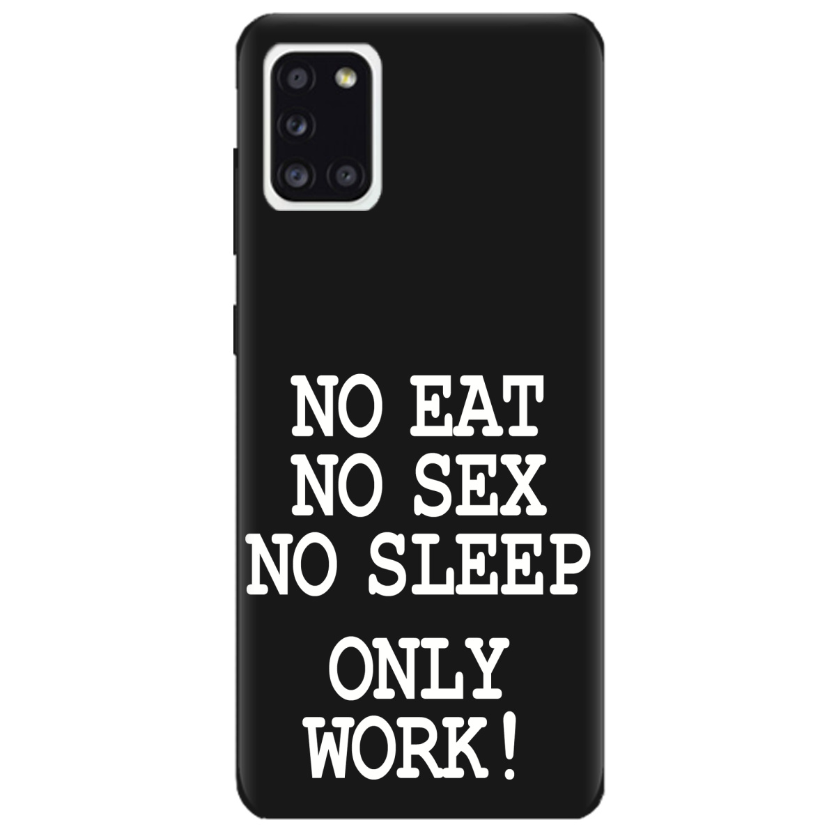 Чехол для Samsung Galaxy A31 черный матовый soft touch Work only - фото 1 - Чехлы для телефонов