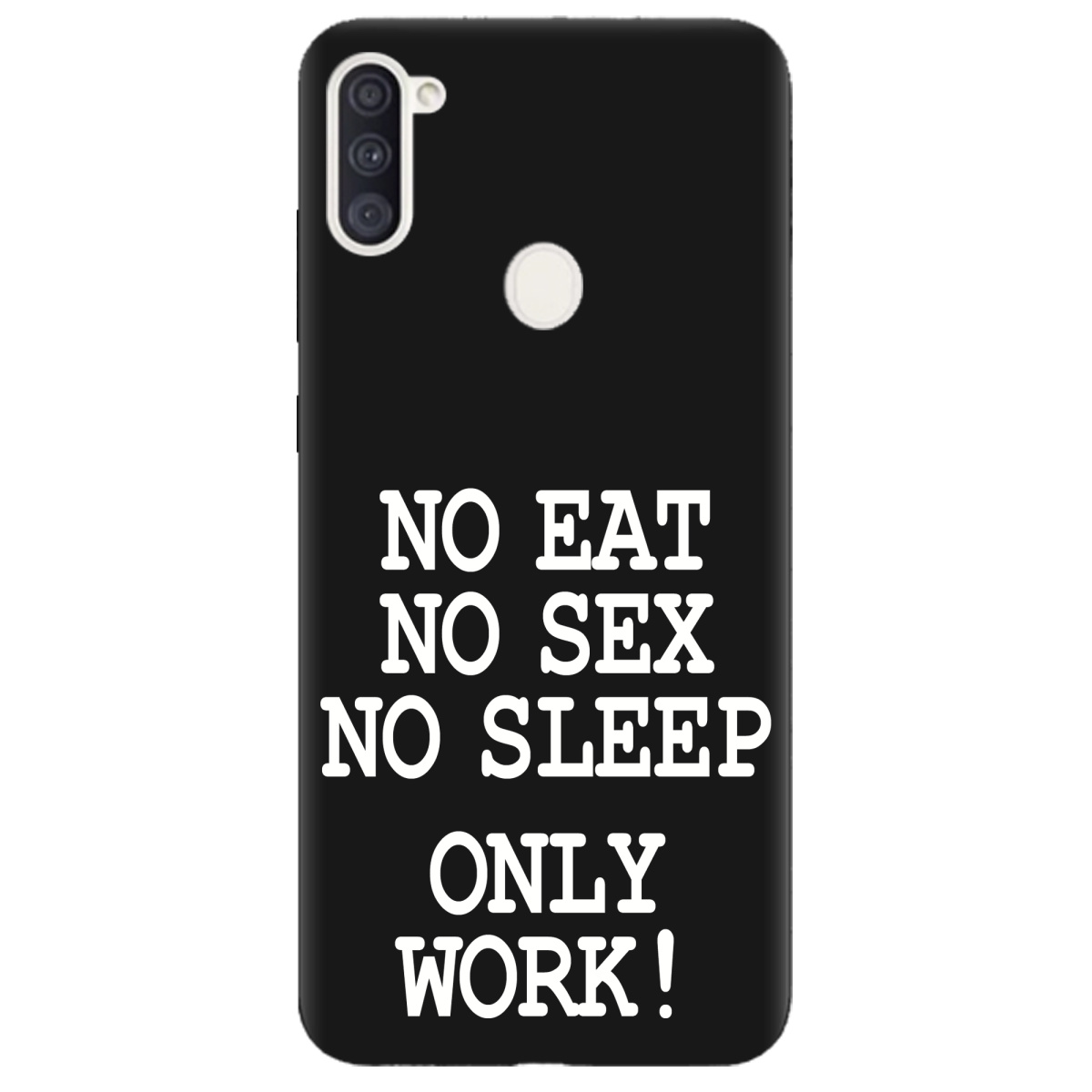 Чехол для Samsung Galaxy A11 черный матовый soft touch Work only - фото 1 - Чехлы для телефонов