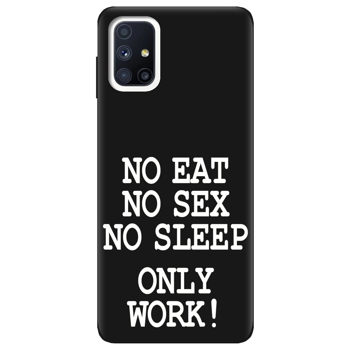 Чехол для Samsung Galaxy M51 черный матовый soft touch Work only - фото 1 - Чехлы для телефонов