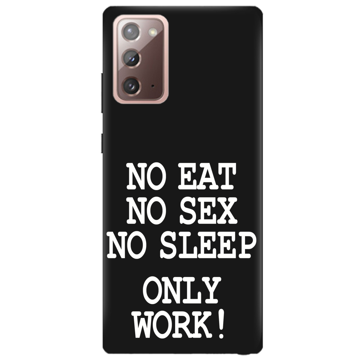 Чехол для Samsung Galaxy Note 20 черный матовый soft touch Work only - фото 1 - Чехлы для телефонов