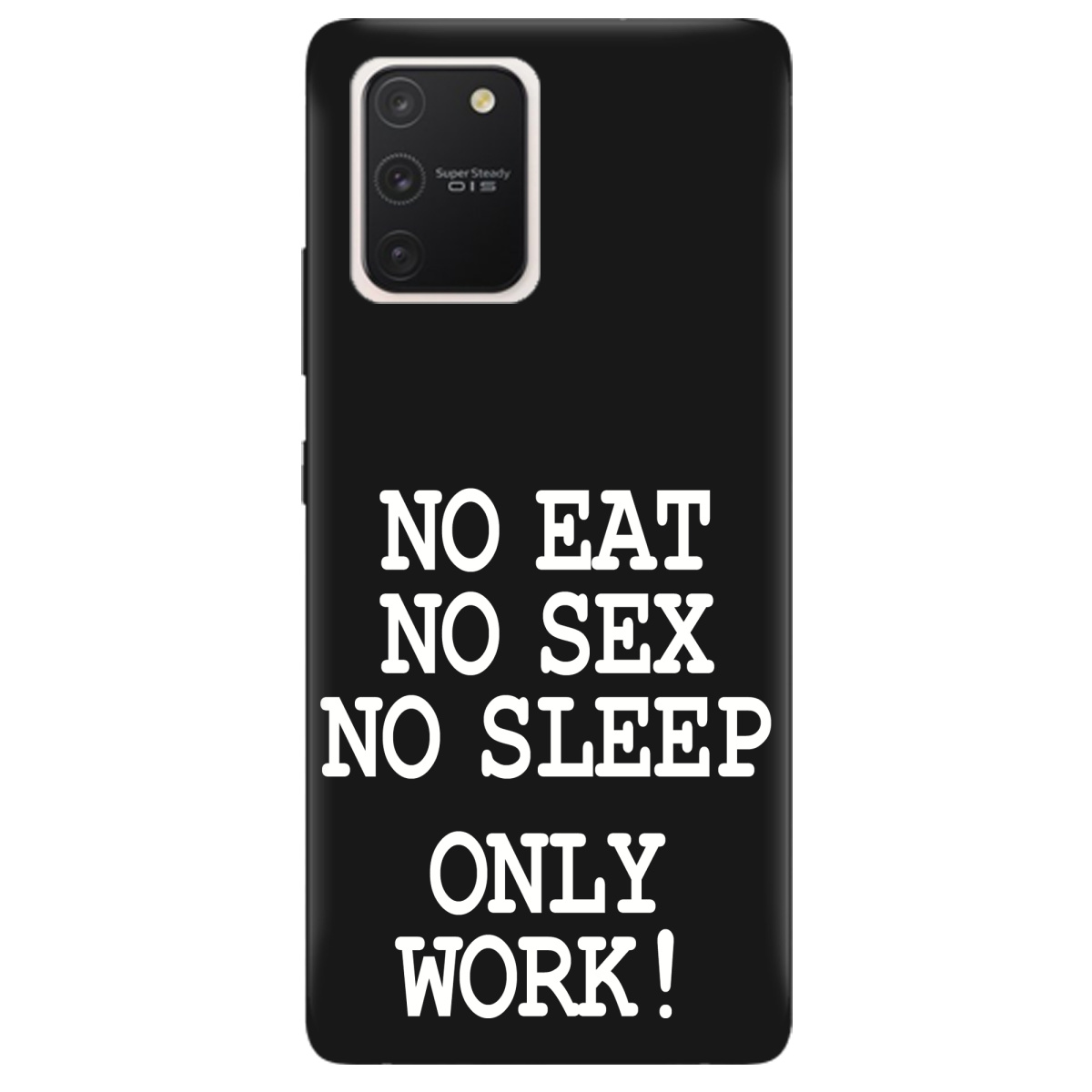 Чехол для Samsung Galaxy S10 Lite черный матовый soft touch Work only - фото 1 - Чехлы для телефонов