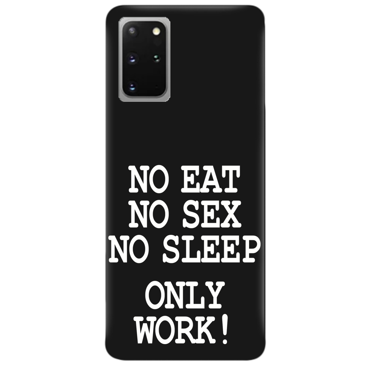 Чехол для Samsung Galaxy S20 Plus черный матовый soft touch Work only - фото 1 - Чехлы для телефонов