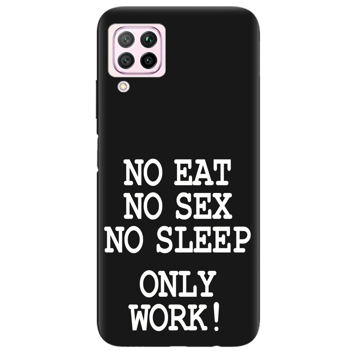 Чехол для Huawei P40 Lite черный матовый soft touch Work only - фото 1 - Чехлы для телефонов