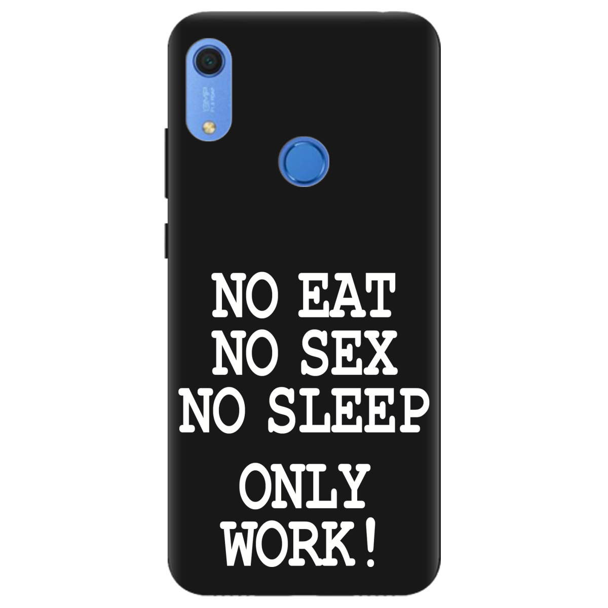 Чехол для Huawei Y6s черный матовый soft touch Work only - фото 1 - Чехлы для телефонов