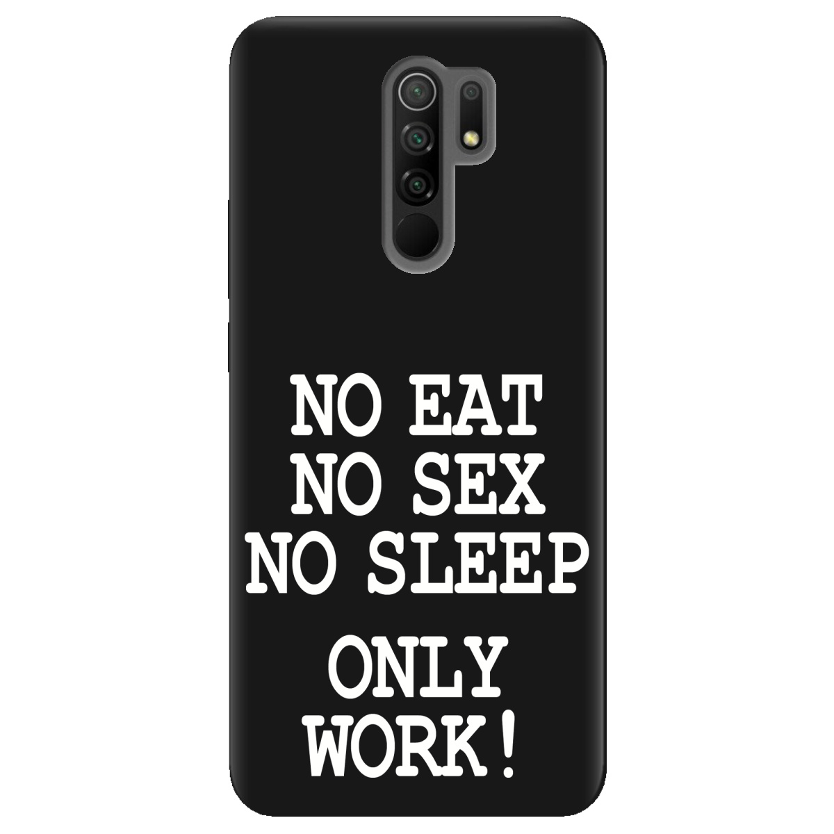 Чехол для Xiaomi Redmi 9 черный матовый soft touch Work only - фото 1 - Чехлы для телефонов