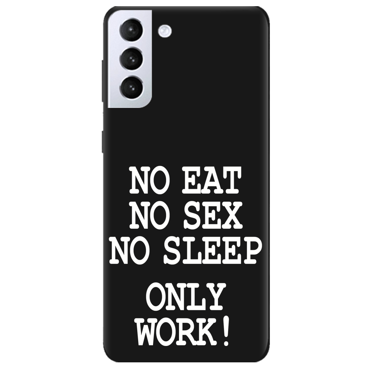 Чохол для Samsung Galaxy S21 чорний матовий soft touch Work only - фото 1 - Чохли для телефонів