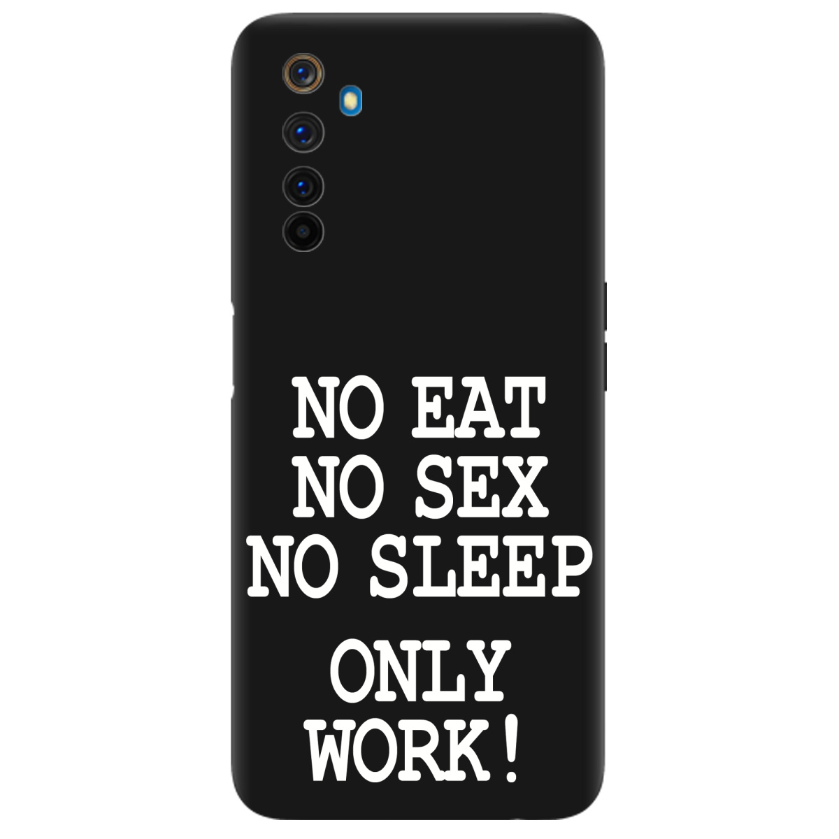 Чехол для Realme 6 Pro черный матовый soft touch Work only - фото 1 - Чехлы для телефонов