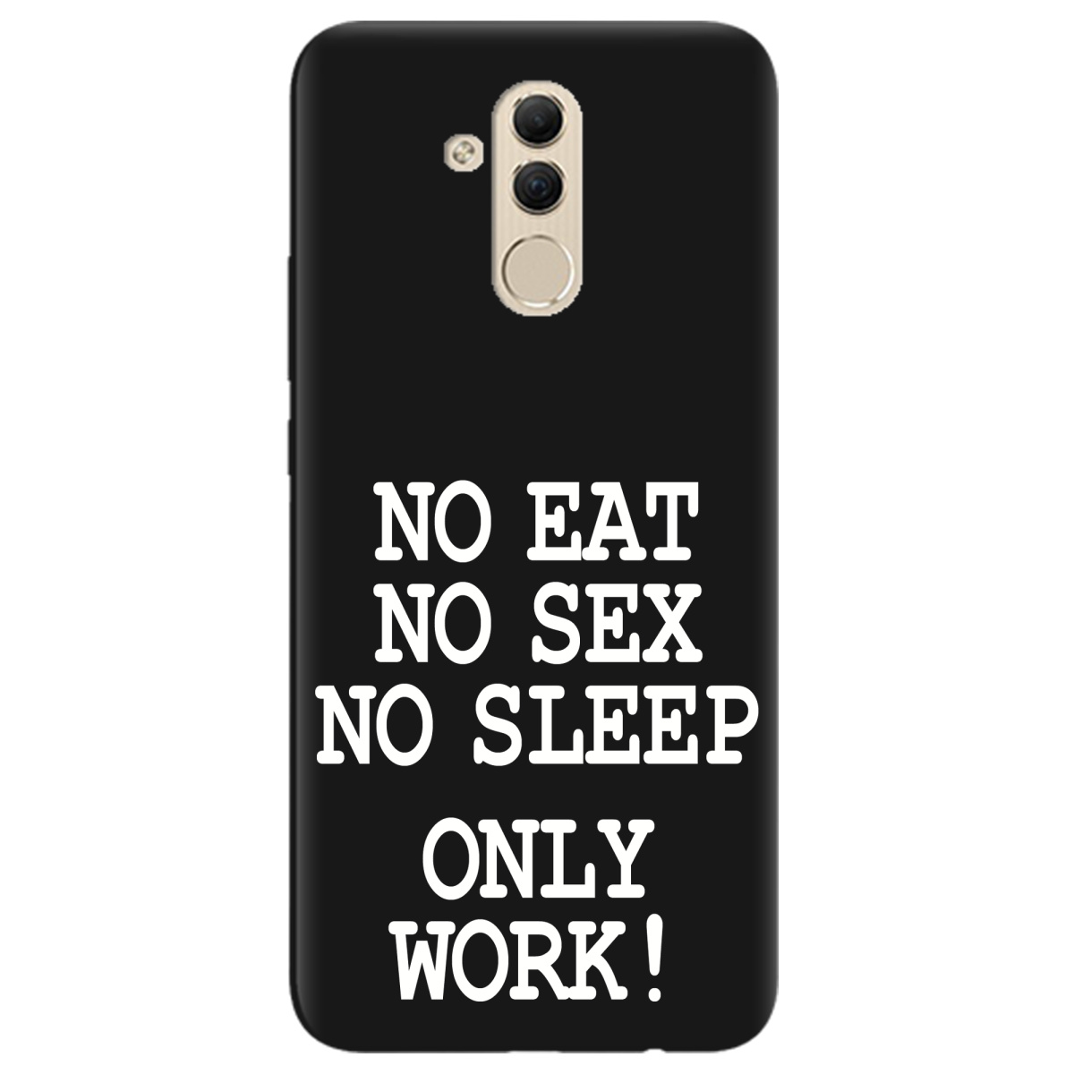 Чехол для Huawei Mate 20 Lite черный матовый soft touch Work only - фото 1 Чехол для Huawei Mate 20 Lite черный матовый soft touch Work only - фото 1 - Чехлы для телефонов