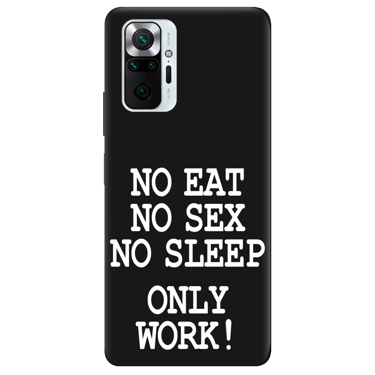 Чехол для Xiaomi Redmi Note 10 Pro черный матовый soft touch Work only - фото 1 - Чехлы для телефонов