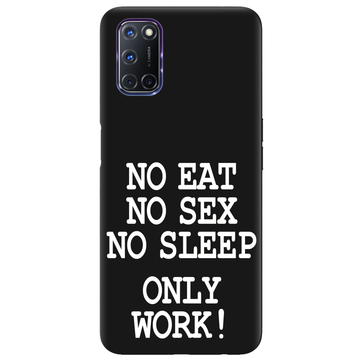 Чехол для Oppo A52/ A72/ A92 черный матовый soft touch Work only - фото 1 Чехол для Oppo A52/ A72/ A92 черный матовый soft touch Work only - фото 1 - Чехлы для телефонов