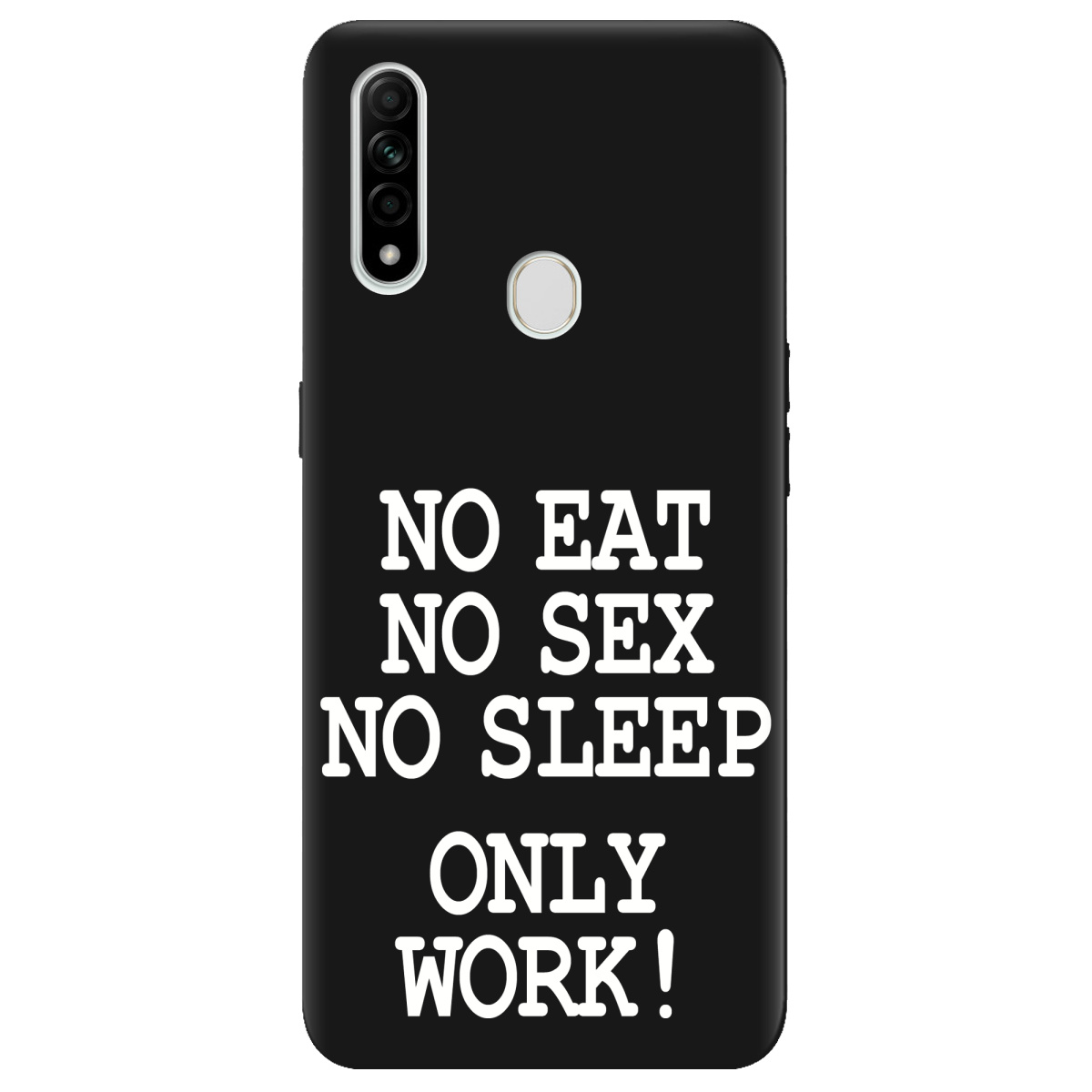 Чехол для Oppo A31 черный матовый soft touch Work only - фото 1 - Чехлы для телефонов